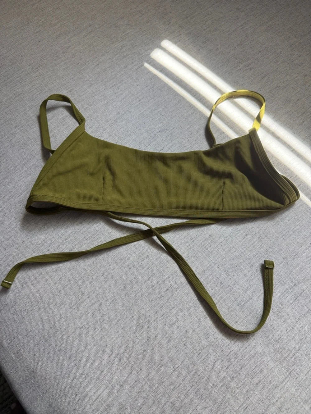 Abysse Zamba Palm Green Ribbed Bikini Top - Women's Swim - Picture 2 of 5